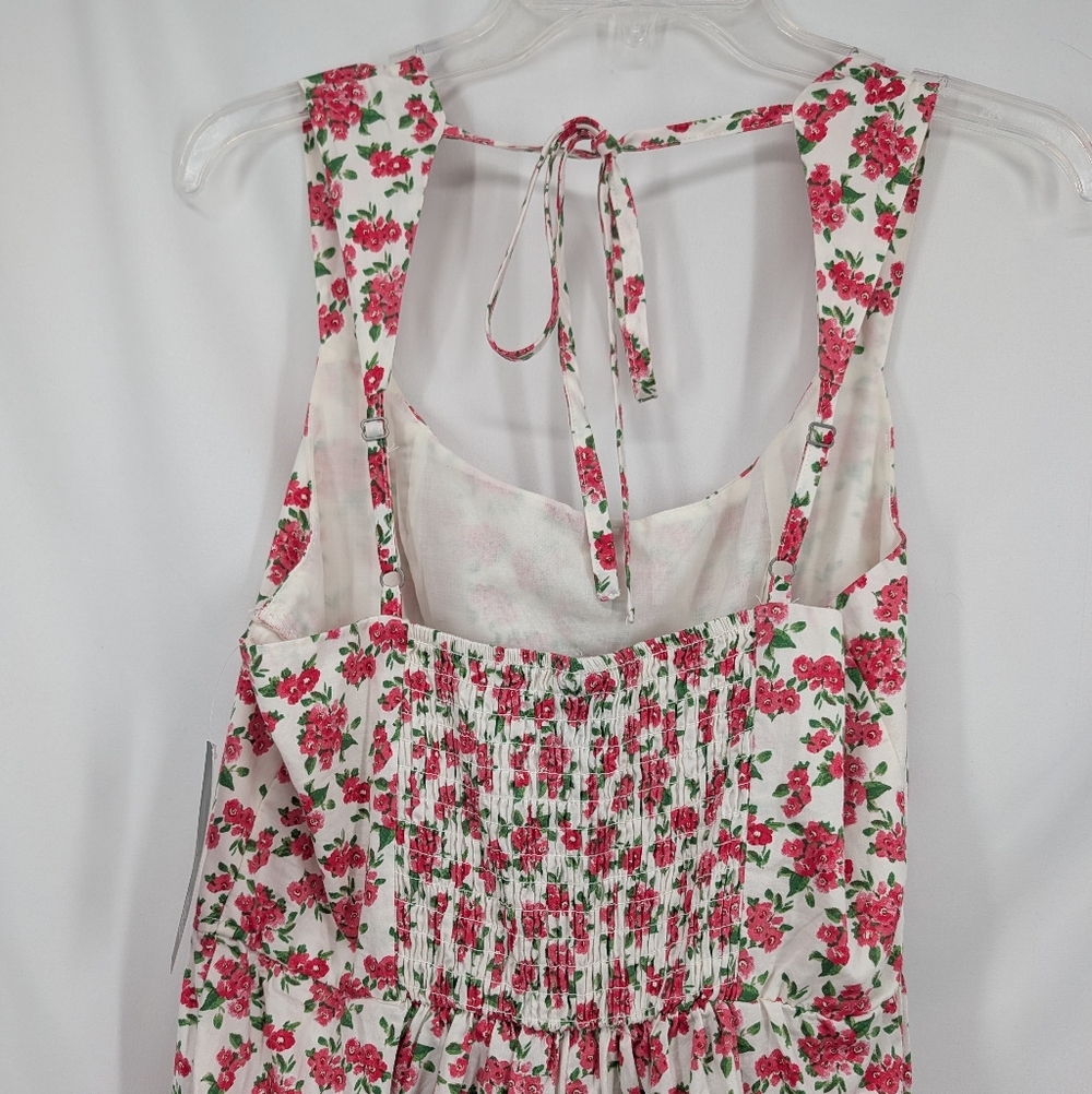 NWT Wild Fable Floral Flouncy Sleeveless Basque Waste Smocked Back Romper Medium - Picture 7 of 9